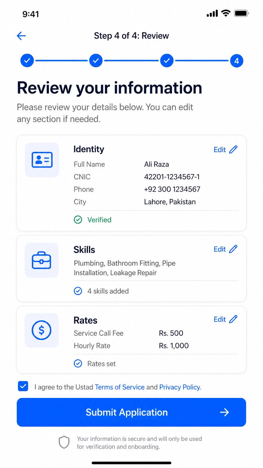 Onboarding step 4