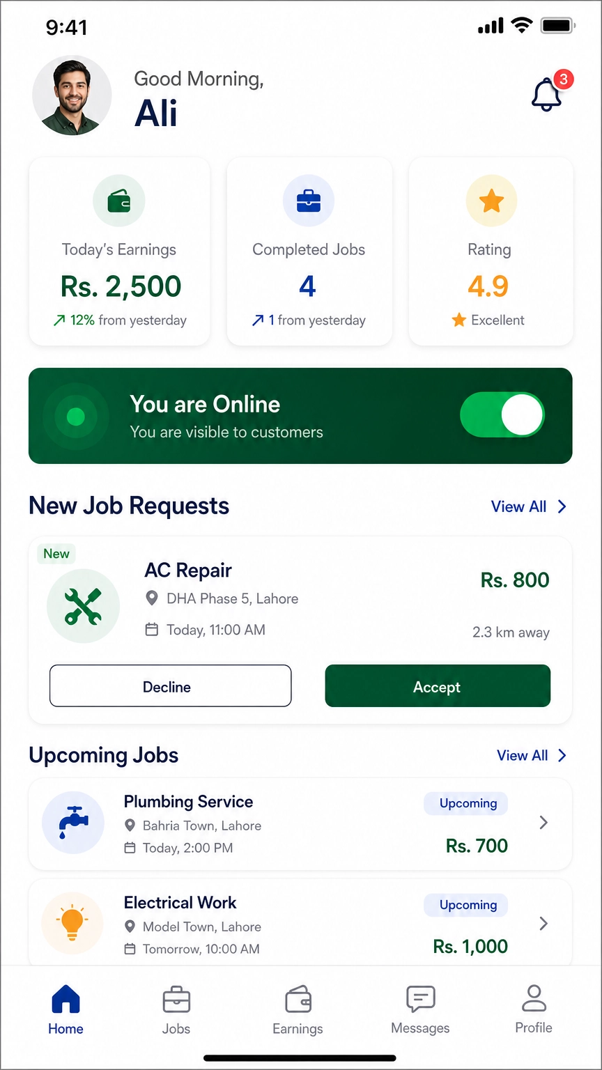 Ustad partner dashboard